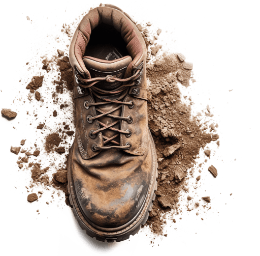 boot with dirt