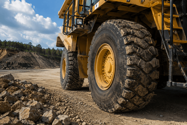 Heavy machinery at work site