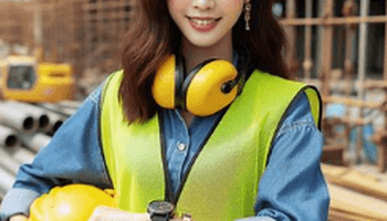 Construction worker wearing Construction Vest.