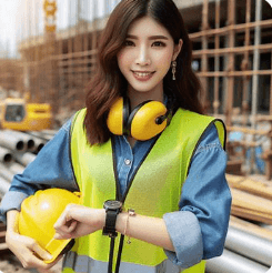 Construction worker wearing Construction Vest.