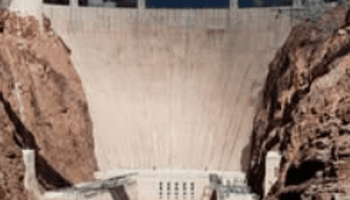 An illustration of Hoover Dam, the highest and 3rd largest concrete dam in the US.