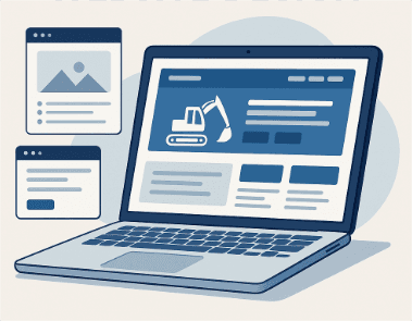 Construction website design illustration