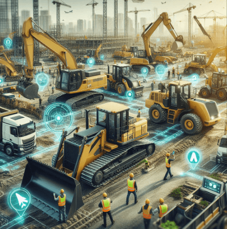 Construction Vehicles with GPS Devices