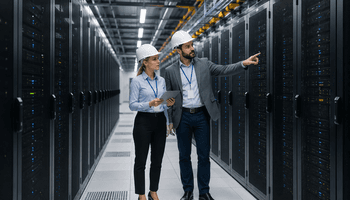 Inside Data Center construction illustration.