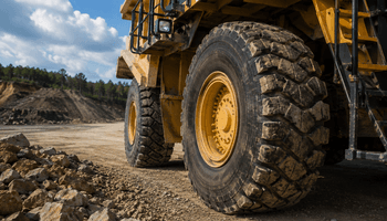 Heavy machinery at work site