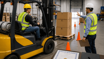Forklift operator training and certification.