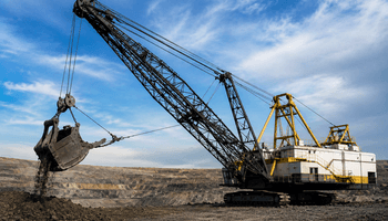 Dragline excavator illustration.