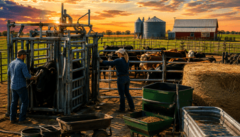 Golden hour on a working farm