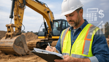 contractor reviewing excavator financing option