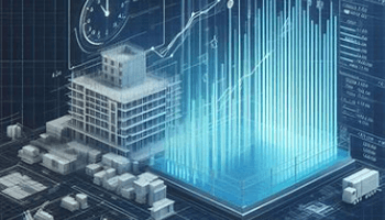 Construction Site with Gantt Chart Overlay