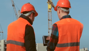 Construction engineers in a construction site.