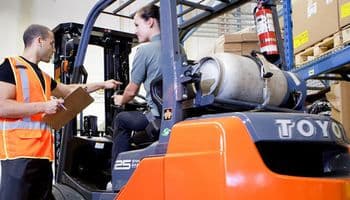 Forklift operator training and certification.