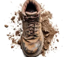 boot with dirt
