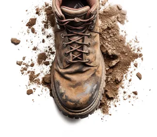 boot with dirt