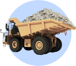 dump truck full of money